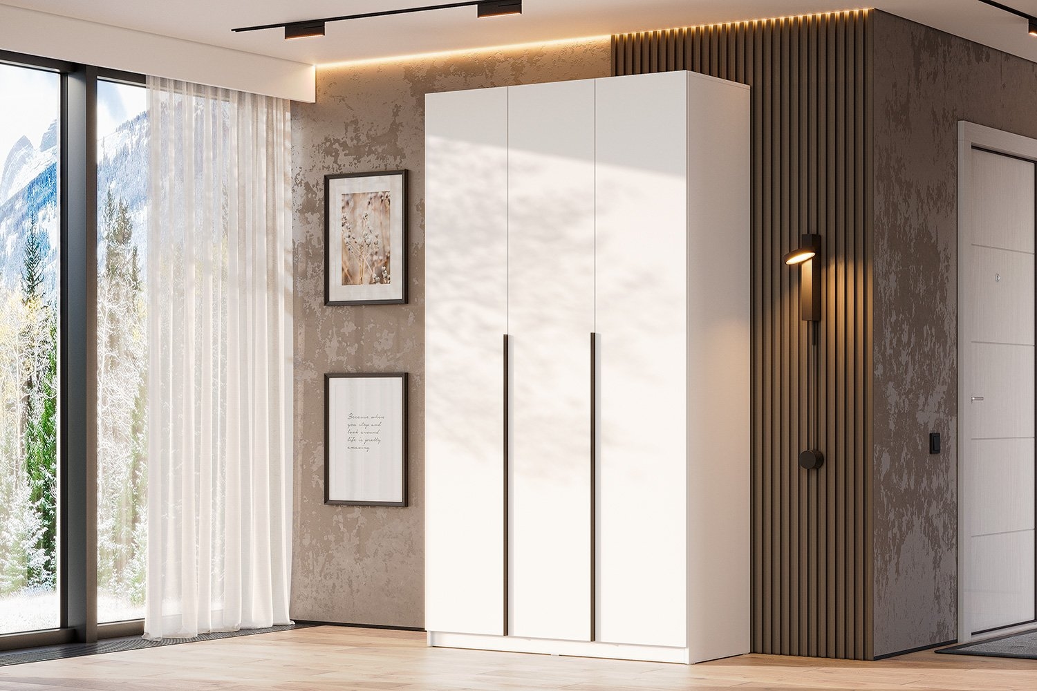 Шкаф ШК 5 / 120,1х221,6х50,6 / 3 двери / белый