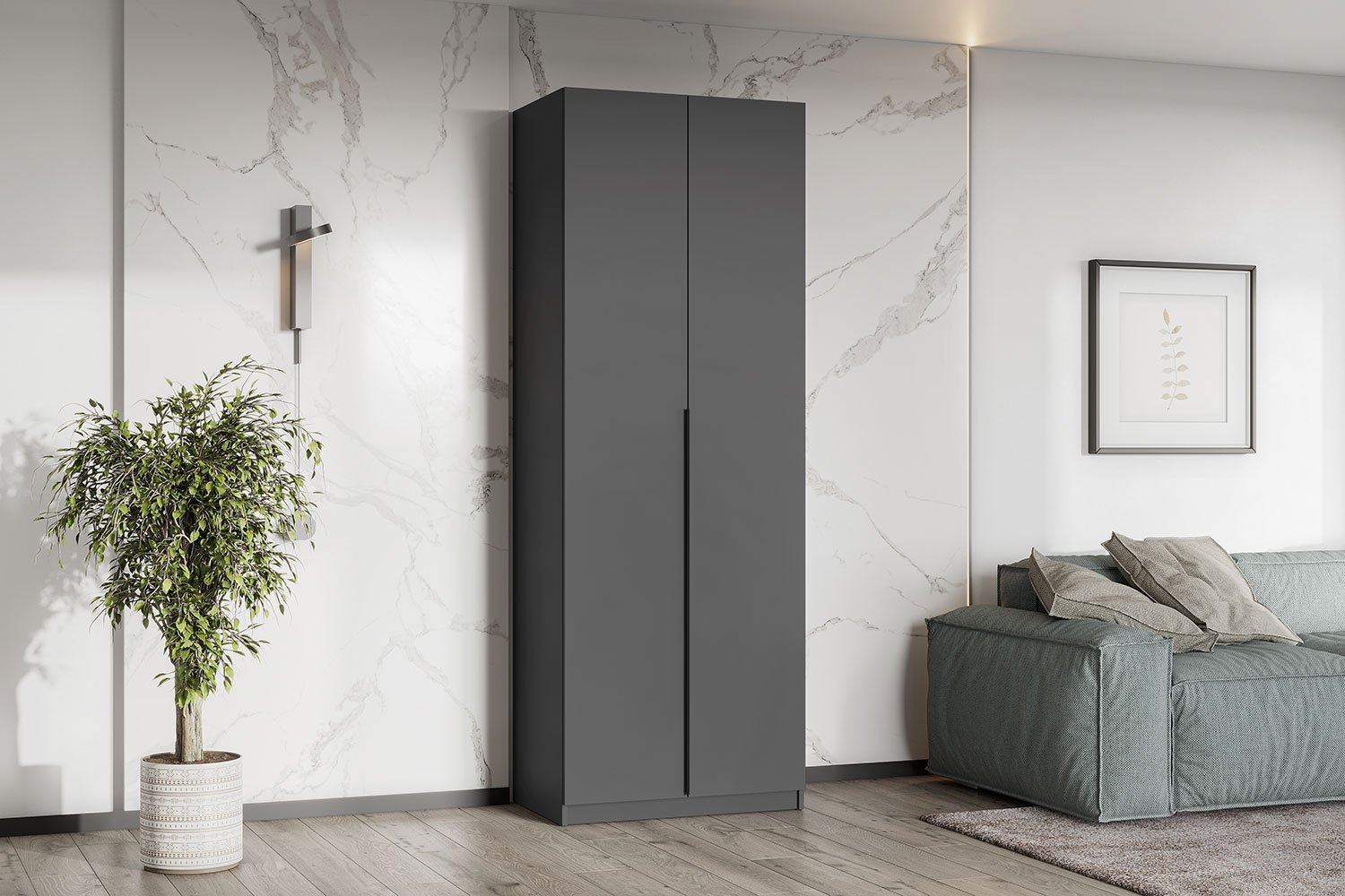 Shkaf SHK 5 / 80, 1x221, 6x50, 6 / 2 eshiklar / qora