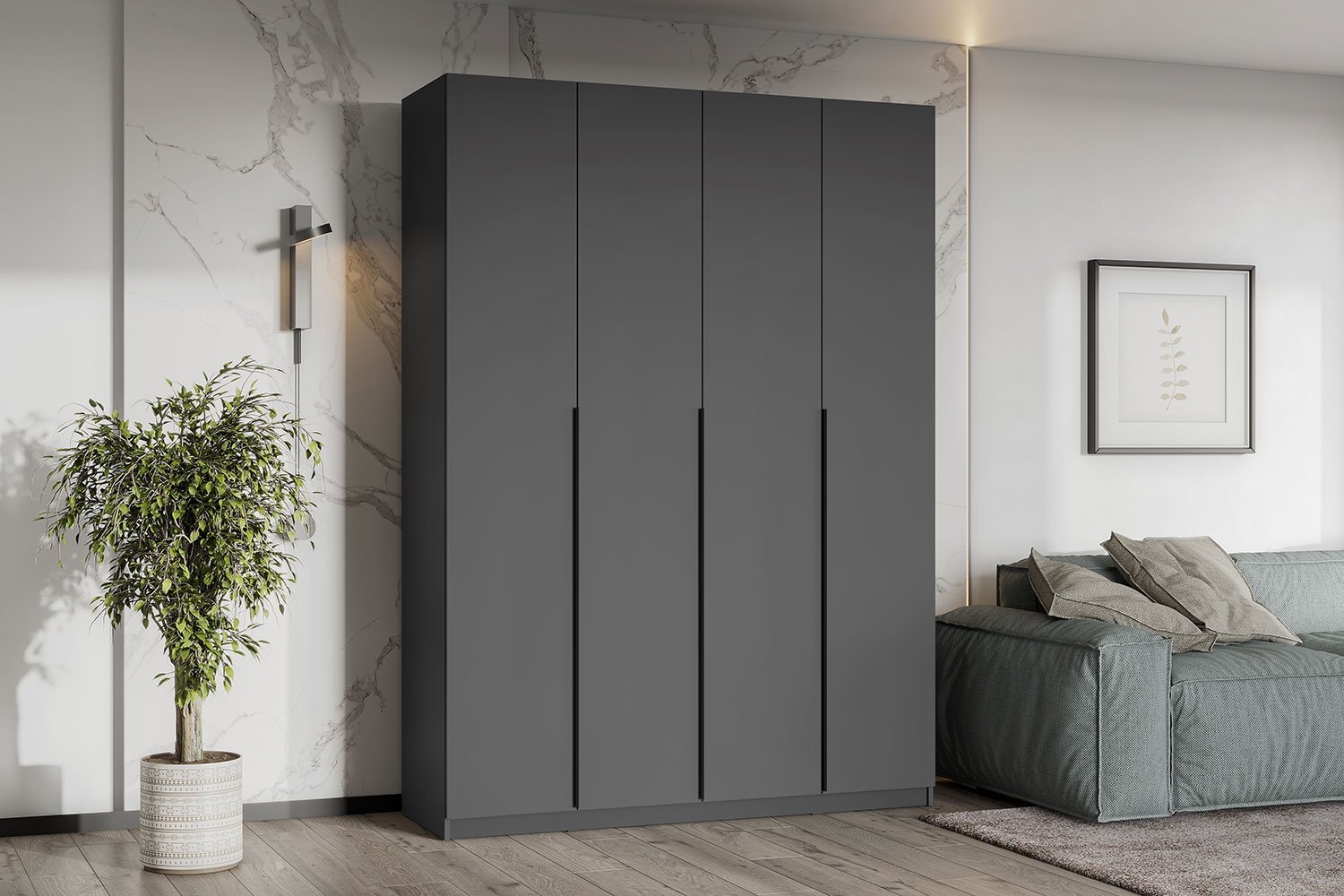 Shkaf SHK 5 / 80,1 x 260 x 50,6 / 2 eshik / qora