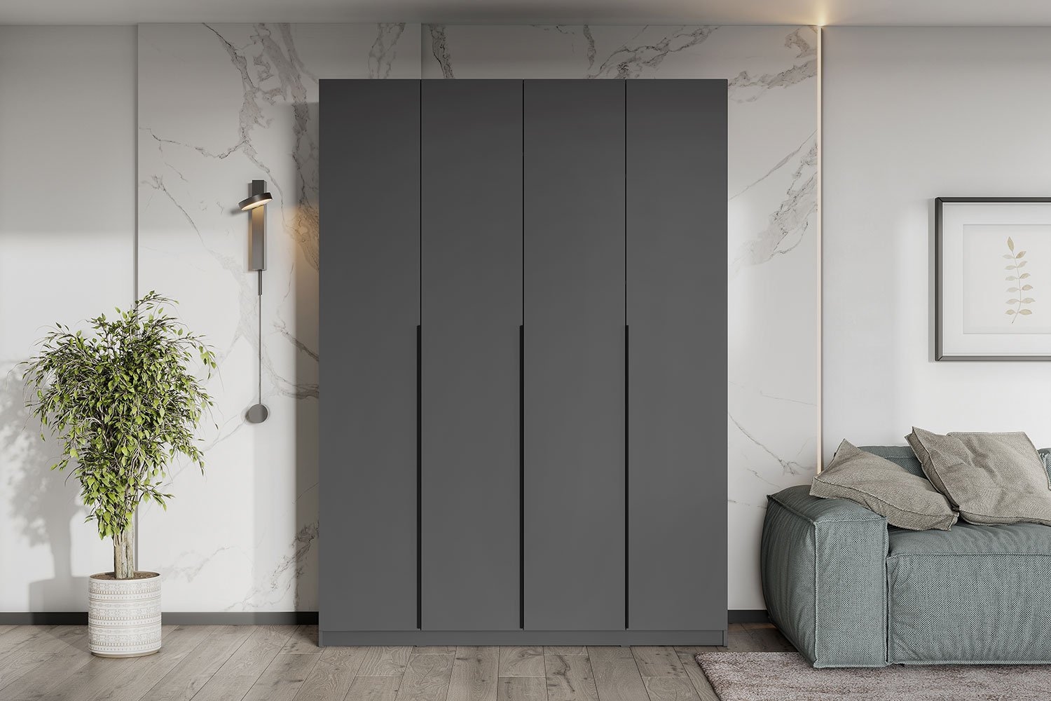 Shkaf SHK 5 / 80,1 x 260 x 50,6 / 2 eshik / qora