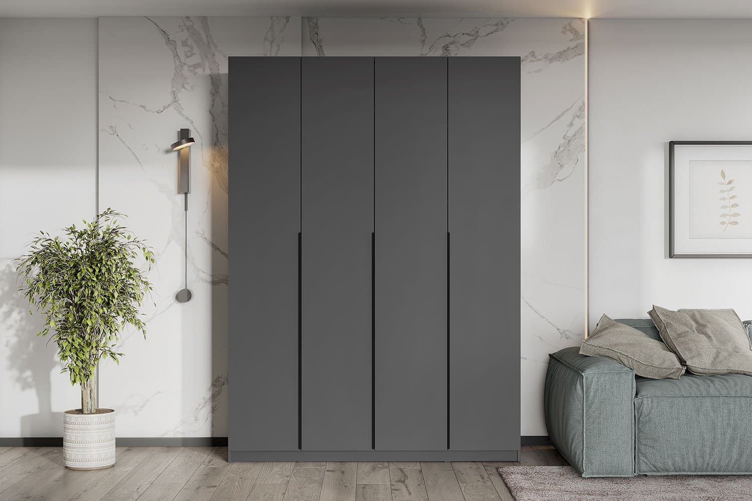Shkaf SHK 5 / 80,1 x 260 x 50,6 / 2 eshik / qora