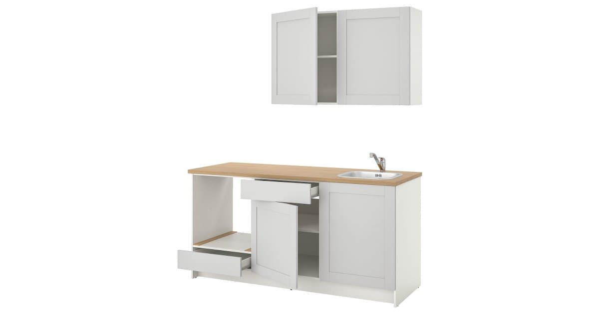 IKEA KNOXHULT oshxona to'plami, oq, 180 sm